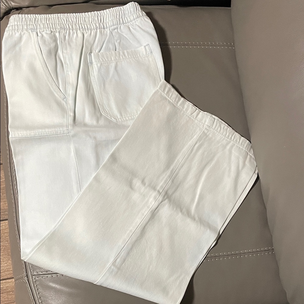 THREAD SUPPLY LIGTH BLUE Elastic Waist Wide Pants